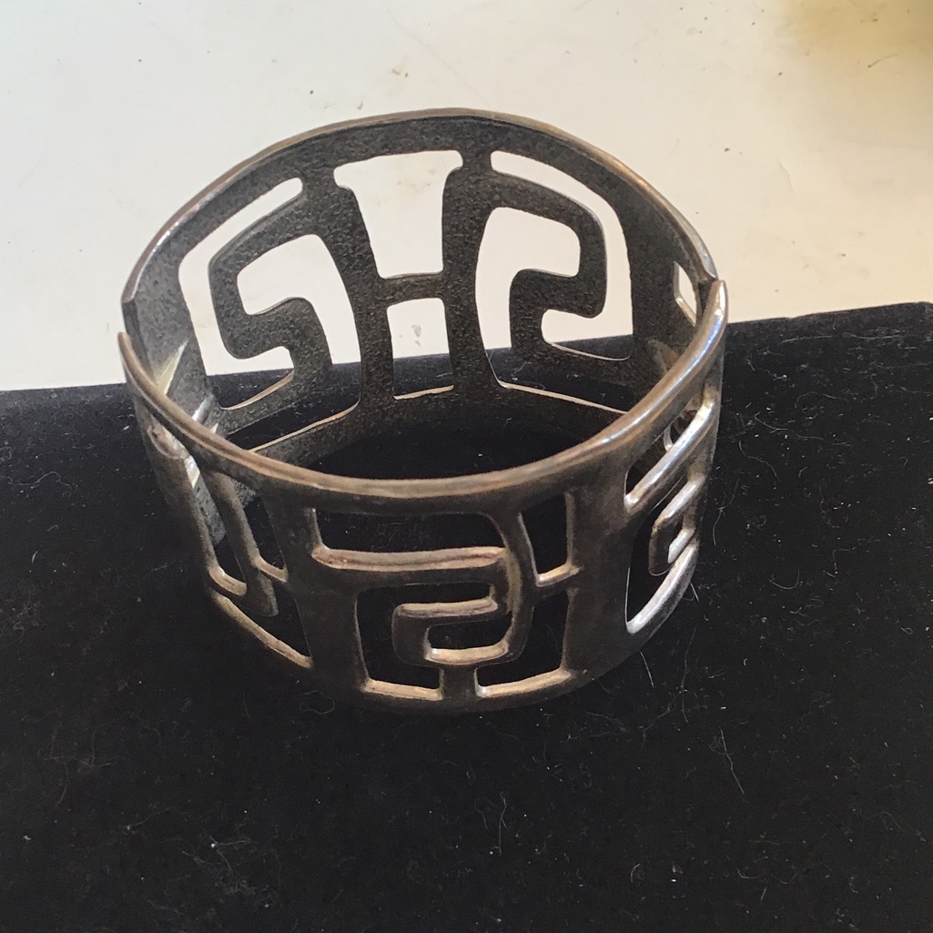 Silver Geometric Cutout Bracelet
